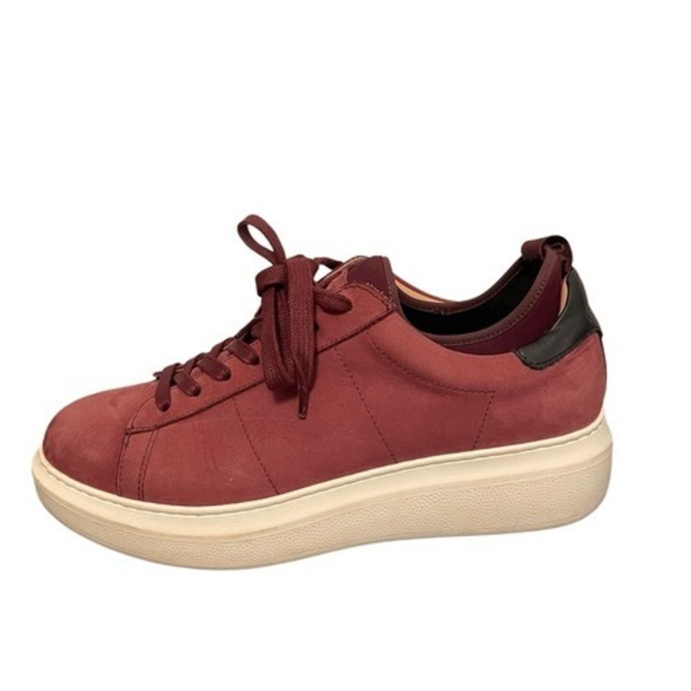 Greats Royale Burgundy Nubuck Leather Low Top Sneakers Woman's Made in Italy NEW